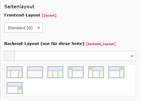 Seitenlayouts in Übersicht