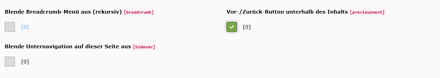 Vor- und Zurück-Button aktivieren